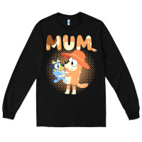 Black Bluey Mum Long Sleeve Tee - linhVisuals