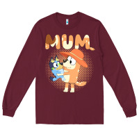 Burgundy Bluey Mum Long Sleeve Tee - linhVisuals