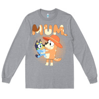 Heather Grey Bluey Mum Long Sleeve Tee - linhVisuals