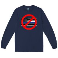 Navy anti police state tee Long Sleeve Tee - linhVisuals