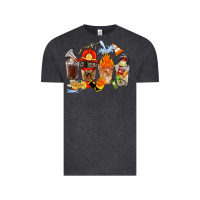 Vintage Black Firefighter Coffee Cups Vintage Tee - FaDigitalArtStudio