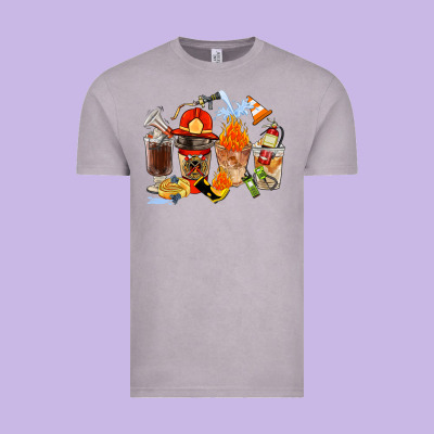 Firefighter Coffee Cups Vintage Tee Designed By Fadigitalartstudio