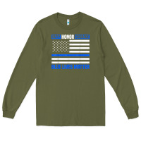Army Green blue lives matter for police officer Long Sleeve Tee - linhVisuals