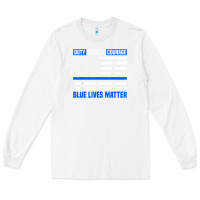 White blue lives matter for police officer Long Sleeve Tee - linhVisuals