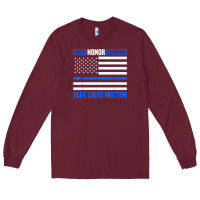 Burgundy blue lives matter for police officer Long Sleeve Tee - linhVisuals