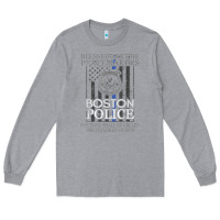 Heather Grey boston police shirt saint michael police officer prayer Long Sleeve Tee - linhVisuals