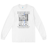 White boston police shirt saint michael police officer prayer Long Sleeve Tee - linhVisuals