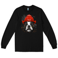 Black boston terrier firefighter boston terrier dog lover premium Long Sleeve Tee - linhVisuals