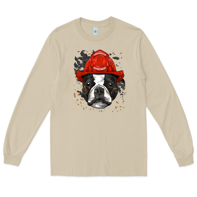 Boston Terrier Firefighter Boston Terrier Dog Lover Premium Long Sleeve Tee by linhVisuals | Teevron