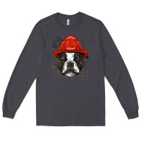 Smoke boston terrier firefighter boston terrier dog lover premium Long Sleeve Tee - linhVisuals