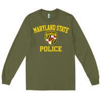 Army Green maryland state police Long Sleeve Tee - linhVisuals