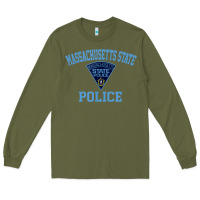 Army Green massachusetts state police Long Sleeve Tee - linhVisuals