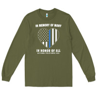 Army Green national police week shirt in memory and honor us flag Long Sleeve Tee - linhVisuals