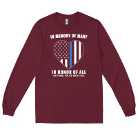 Burgundy national police week shirt in memory and honor us flag Long Sleeve Tee - linhVisuals
