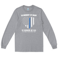 Heather Grey national police week shirt in memory and honor us flag Long Sleeve Tee - linhVisuals