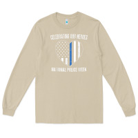 Mushroom national police week shirt vintage blue line american flag Long Sleeve Tee - linhVisuals