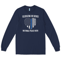 Navy national police week shirt vintage blue line american flag Long Sleeve Tee - linhVisuals