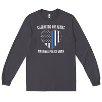 Smoke national police week shirt vintage blue line american flag Long Sleeve Tee - linhVisuals