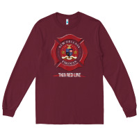 Burgundy new orleans firefighter shirt firefighter gifts louisiana Long Sleeve Tee - linhVisuals