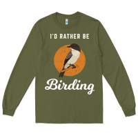 Army Green birding birdwatching eastern phoebe Long Sleeve Tee - linhVisuals
