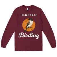 Burgundy birding birdwatching eastern phoebe Long Sleeve Tee - linhVisuals