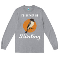 Heather Grey birding birdwatching eastern phoebe Long Sleeve Tee - linhVisuals