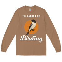Toasted Coconut birding birdwatching eastern phoebe Long Sleeve Tee - linhVisuals
