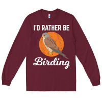 Burgundy birding birdwatching kestrel bird bird Long Sleeve Tee - linhVisuals