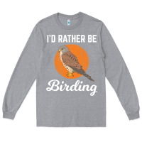 Heather Grey birding birdwatching kestrel bird bird Long Sleeve Tee - linhVisuals