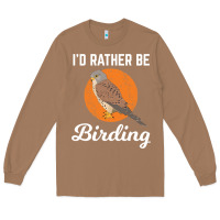 Toasted Coconut birding birdwatching kestrel bird bird Long Sleeve Tee - linhVisuals