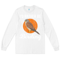 White birding birdwatching kestrel bird bird Long Sleeve Tee - linhVisuals
