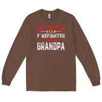 Chestnut mens father's day my favorite firefighter calls me grandpa premium Long Sleeve Tee - linhVisuals