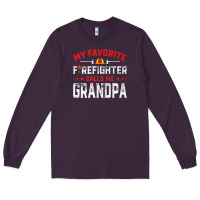 Plum mens father's day my favorite firefighter calls me grandpa premium Long Sleeve Tee - linhVisuals