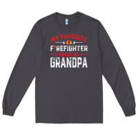Smoke mens father's day my favorite firefighter calls me grandpa premium Long Sleeve Tee - linhVisuals