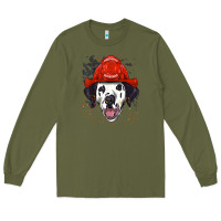 Army Green dalmatian firefighter dalmatian dog lover Long Sleeve Tee - linhVisuals