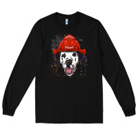 Black dalmatian firefighter dalmatian dog lover Long Sleeve Tee - linhVisuals