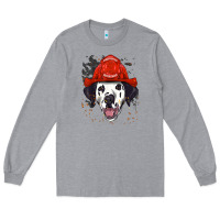 Heather Grey dalmatian firefighter dalmatian dog lover Long Sleeve Tee - linhVisuals