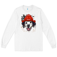 White dalmatian firefighter dalmatian dog lover Long Sleeve Tee - linhVisuals