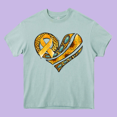 Childhood Cancer Awareness Heart Heavy Core Tee Designed By Jasminsmagicworld
