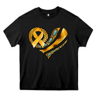 Black childhood cancer awareness heart Heavy Core Tee - Jasminsmagicworld