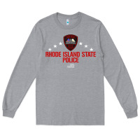 Heather Grey rhode island state police Long Sleeve Tee - linhVisuals
