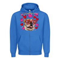 True Royal valentine's day  brown english bulldog Zipper Hoodie - RanaPortraitStore