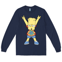 Navy groovy bart Long Sleeve Tee - linhVisuals