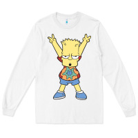 White groovy bart Long Sleeve Tee - linhVisuals