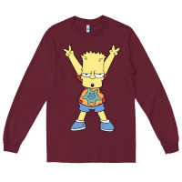Burgundy groovy bart Long Sleeve Tee - linhVisuals