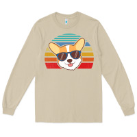Mushroom cool corgi vintage 80s dog lover Long Sleeve Tee - linhVisuals