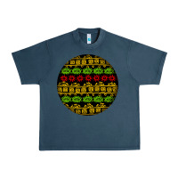 Midnight Navy african masks round earrings Urban Heavy Tee - BundleAndBundleShop