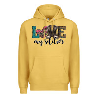 Antique Gold armed forces day love my soldier Premium Hoodie - Artiststas