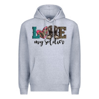 Heather Grey armed forces day love my soldier Premium Hoodie - Artiststas