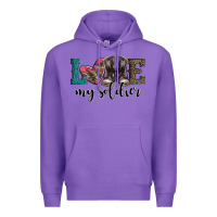 Purple armed forces day love my soldier Premium Hoodie - Artiststas